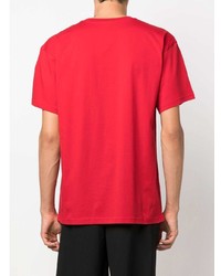 T-shirt à col rond imprimé rouge Moschino