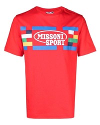 T-shirt à col rond imprimé rouge Missoni