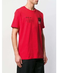 T-shirt à col rond imprimé rouge Off-White