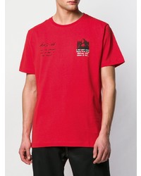 T-shirt à col rond imprimé rouge Off-White