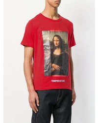 T-shirt à col rond imprimé rouge Off-White
