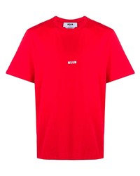 T-shirt à col rond imprimé rouge MSGM