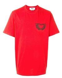 T-shirt à col rond imprimé rouge MSGM