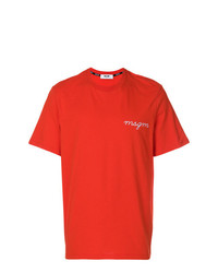 T-shirt à col rond imprimé rouge MSGM