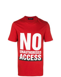 T-shirt à col rond imprimé rouge Neil Barrett