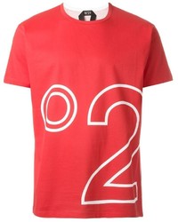 T-shirt à col rond imprimé rouge No.21
