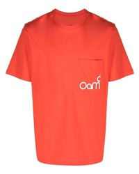 T-shirt à col rond imprimé rouge Oamc