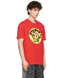T-shirt à col rond imprimé rouge Versace