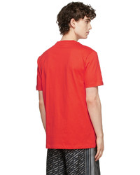 T-shirt à col rond imprimé rouge Versace