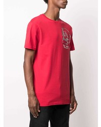 T-shirt à col rond imprimé rouge Philipp Plein