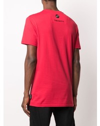 T-shirt à col rond imprimé rouge Philipp Plein