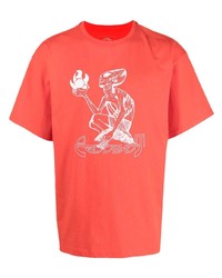 T-shirt à col rond imprimé rouge PACCBET