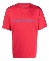 T-shirt à col rond imprimé rouge PACCBET