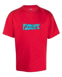 T-shirt à col rond imprimé rouge PACCBET