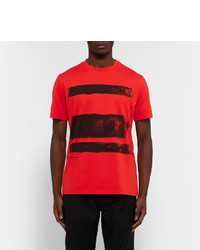 T-shirt à col rond imprimé rouge Balenciaga