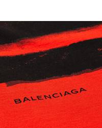 T-shirt à col rond imprimé rouge Balenciaga