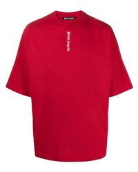 T-shirt à col rond imprimé rouge Palm Angels