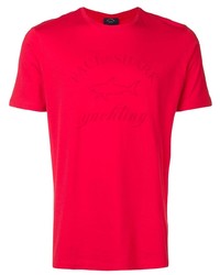 T-shirt à col rond imprimé rouge Paul & Shark