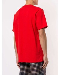 T-shirt à col rond imprimé rouge Supreme