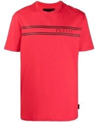 T-shirt à col rond imprimé rouge Philipp Plein