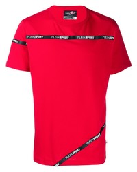 T-shirt à col rond imprimé rouge Plein Sport