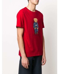 T-shirt à col rond imprimé rouge Polo Ralph Lauren