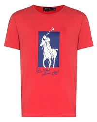 T-shirt à col rond imprimé rouge Polo Ralph Lauren