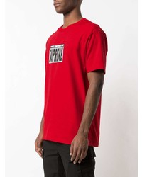 T-shirt à col rond imprimé rouge Supreme