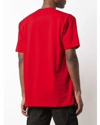 T-shirt à col rond imprimé rouge Supreme