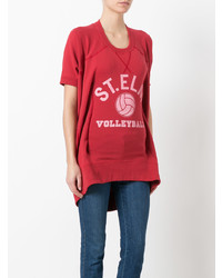 T-shirt à col rond imprimé rouge Junya Watanabe