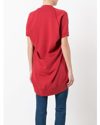 T-shirt à col rond imprimé rouge Junya Watanabe