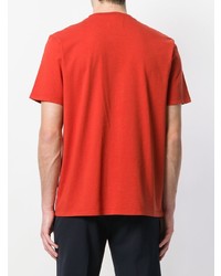 T-shirt à col rond imprimé rouge Folk
