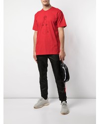 T-shirt à col rond imprimé rouge Supreme