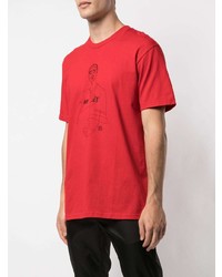 T-shirt à col rond imprimé rouge Supreme