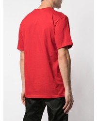 T-shirt à col rond imprimé rouge Supreme