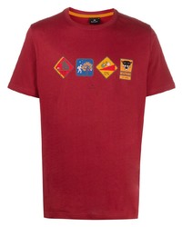 T-shirt à col rond imprimé rouge PS Paul Smith