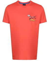 T-shirt à col rond imprimé rouge PS Paul Smith