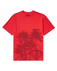 T-shirt à col rond imprimé rouge purple brand
