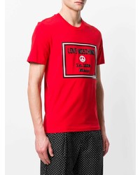 T-shirt à col rond imprimé rouge Love Moschino