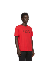 T-shirt à col rond imprimé rouge Valentino