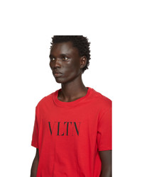 T-shirt à col rond imprimé rouge Valentino