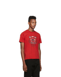 T-shirt à col rond imprimé rouge Kenzo