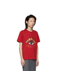 T-shirt à col rond imprimé rouge Kenzo