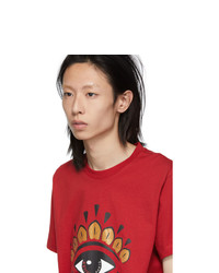 T-shirt à col rond imprimé rouge Kenzo