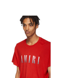 T-shirt à col rond imprimé rouge Amiri
