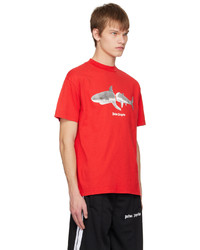 T-shirt à col rond imprimé rouge Palm Angels