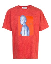 T-shirt à col rond imprimé rouge Rochambeau