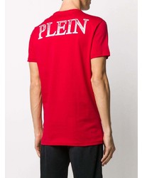 T-shirt à col rond imprimé rouge Philipp Plein