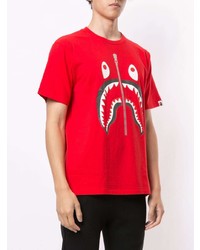 T-shirt à col rond imprimé rouge A Bathing Ape