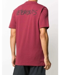 T-shirt à col rond imprimé rouge Vetements